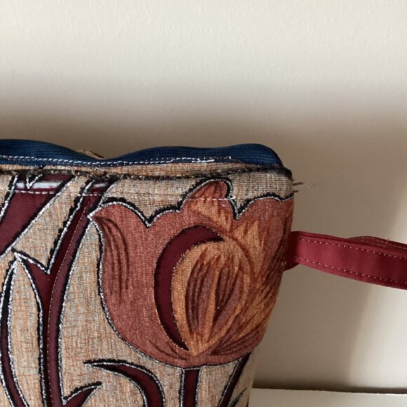 Handmade Cosmetic Makeup Brown Bag Tote Travel Zipper Pouch Scrunchies - Picture 5 of 10